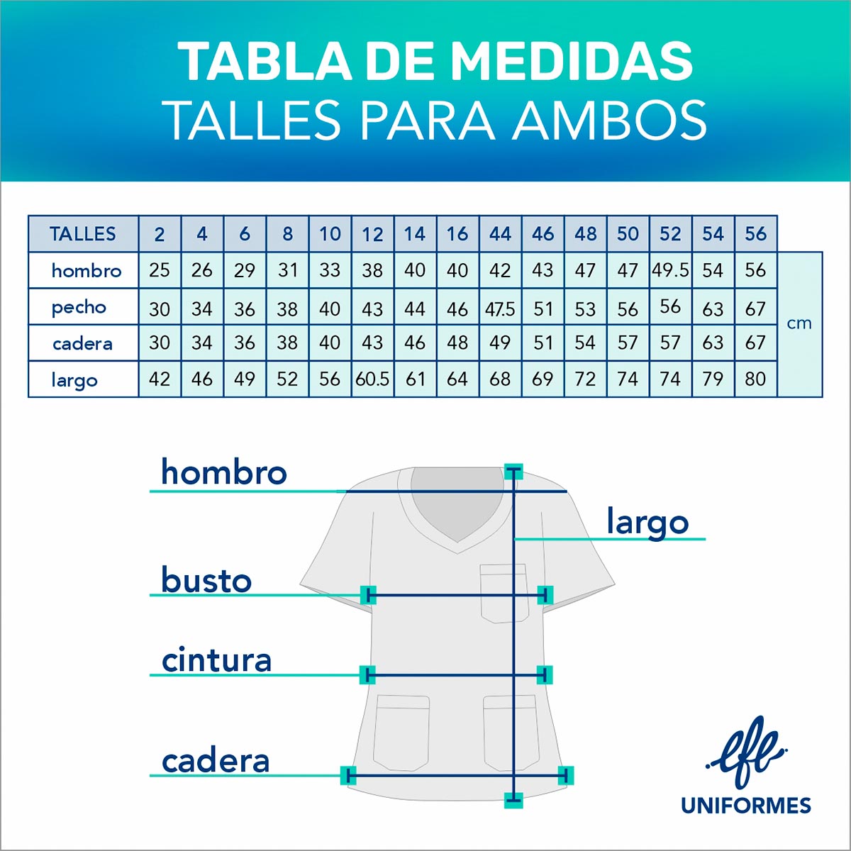 TABLA DE MEDIDAS AMBO CHAQUETA