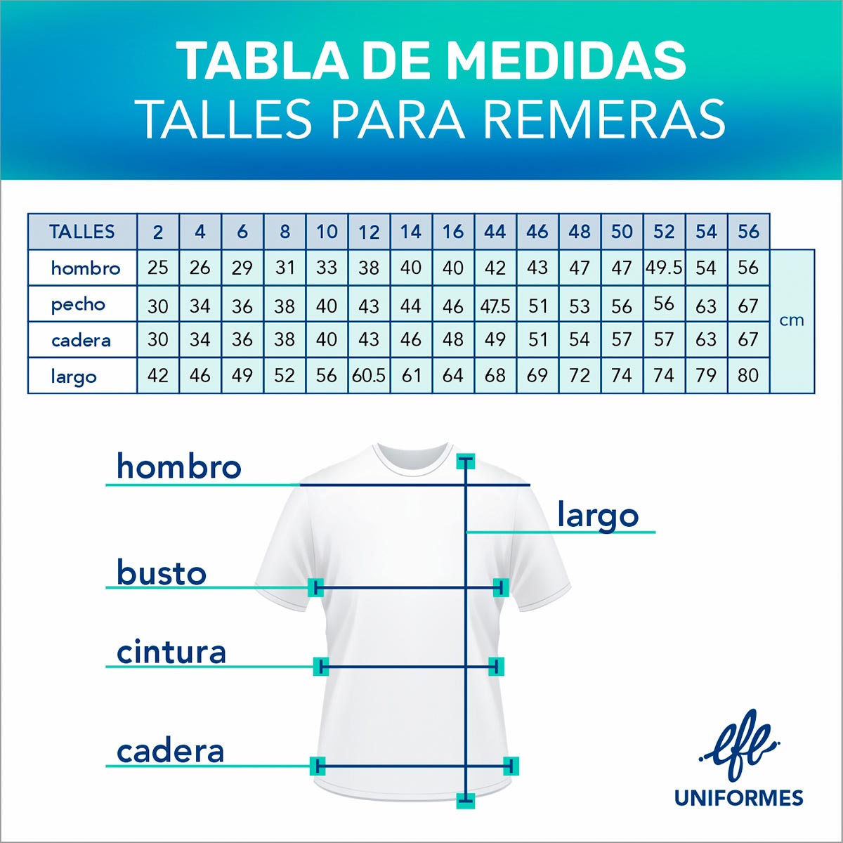 TABLA DE MEDIDAS REMERAS