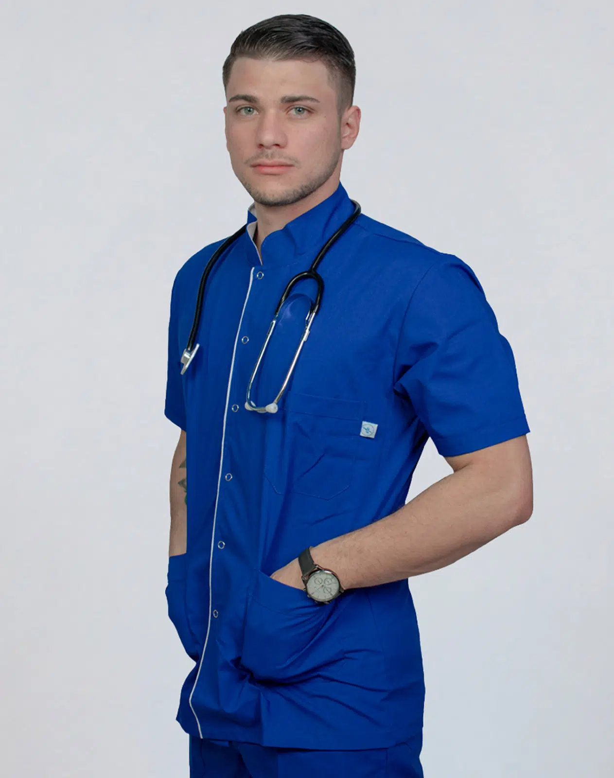 Chaqueta De Ambo Para Hombre En Tela Arciel Cuello Mao