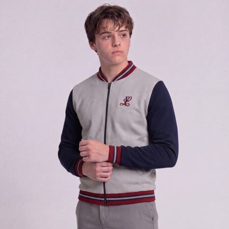 Campera de Abrigo con Frisa Colegio Leloir – Gris Medio