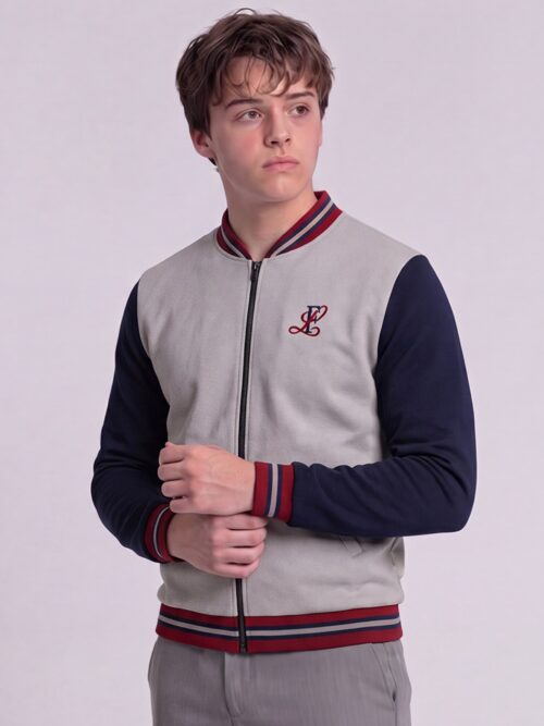 Campera de Abrigo con Frisa Colegio Leloir – Gris Melange