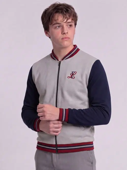Campera De Abrigo Con Frisa Colegio Leloir – Gris Melange