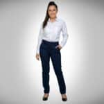 Pantalón de Vestir Dama Azul Marino con Spandex